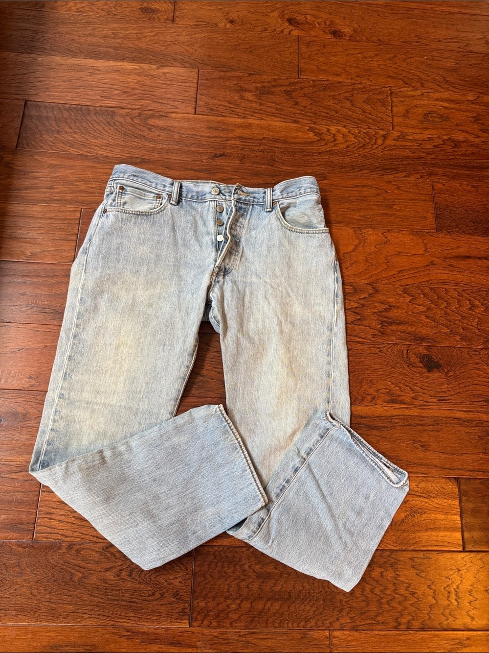 Levi's Light Stonewash Straight Leg 501 Jeans